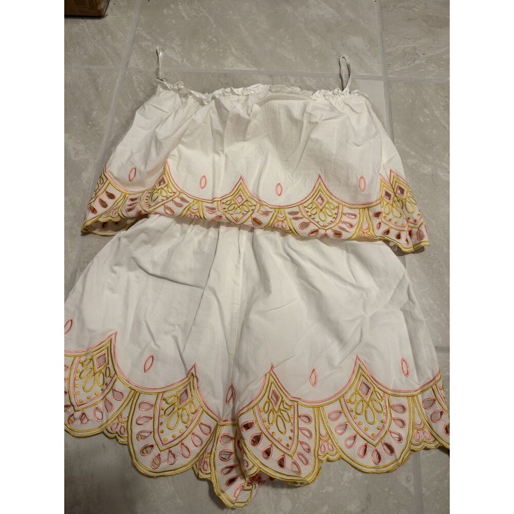 Lovers + Friends Women’s Cream Lacy Dainty Fairy Romper Size XS Flowy Ruffles